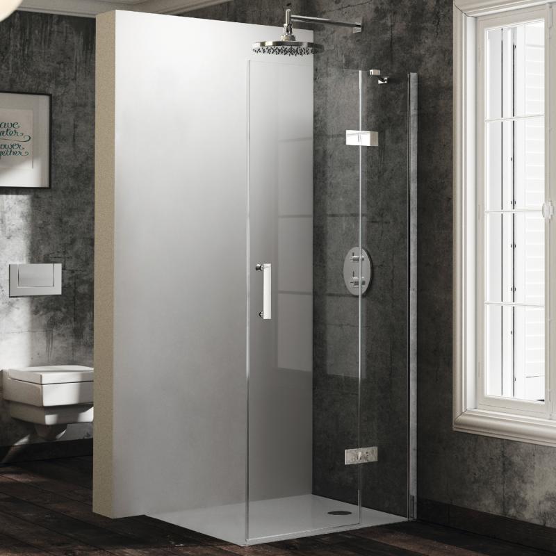 dušas durvis Solva pure, 900 mm, h=2000 mm, labā puse, hroms/caurspīdīgs stikls